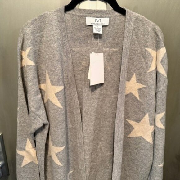 Magaschino 100% cashmere open front Star cardigan Sweater - Picture 10 of 16